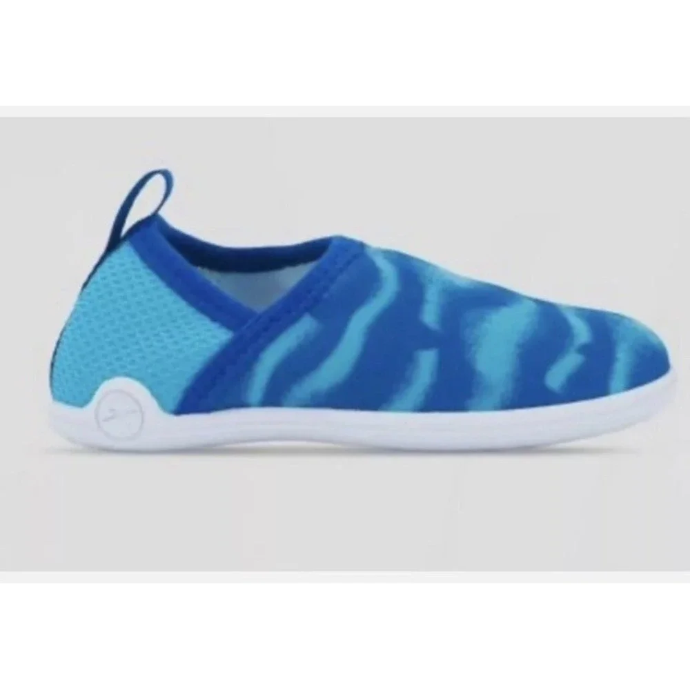 Speedo Little Boys' Medium Shoe 7-8 Splash & Sun Bootie Blue Dolphin Water Shoes
